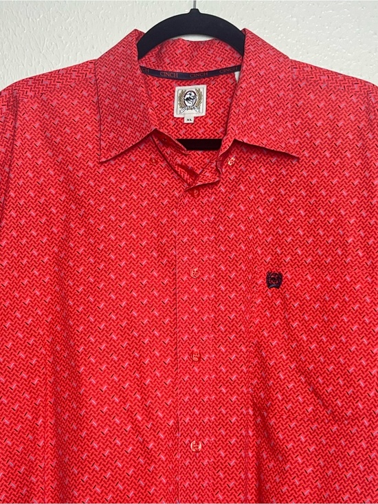 Cinch Other - Cinch Shirt Mens Size XL Red Print Button Up Short Sleeve Cowboy Western Rodeo